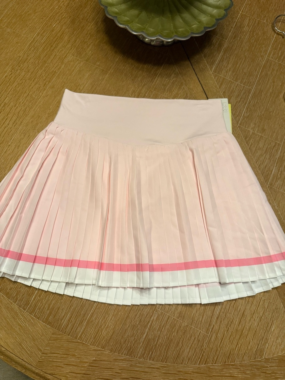 all in motion Light Pink Pleated Skirt with White & Hot Pink Trim